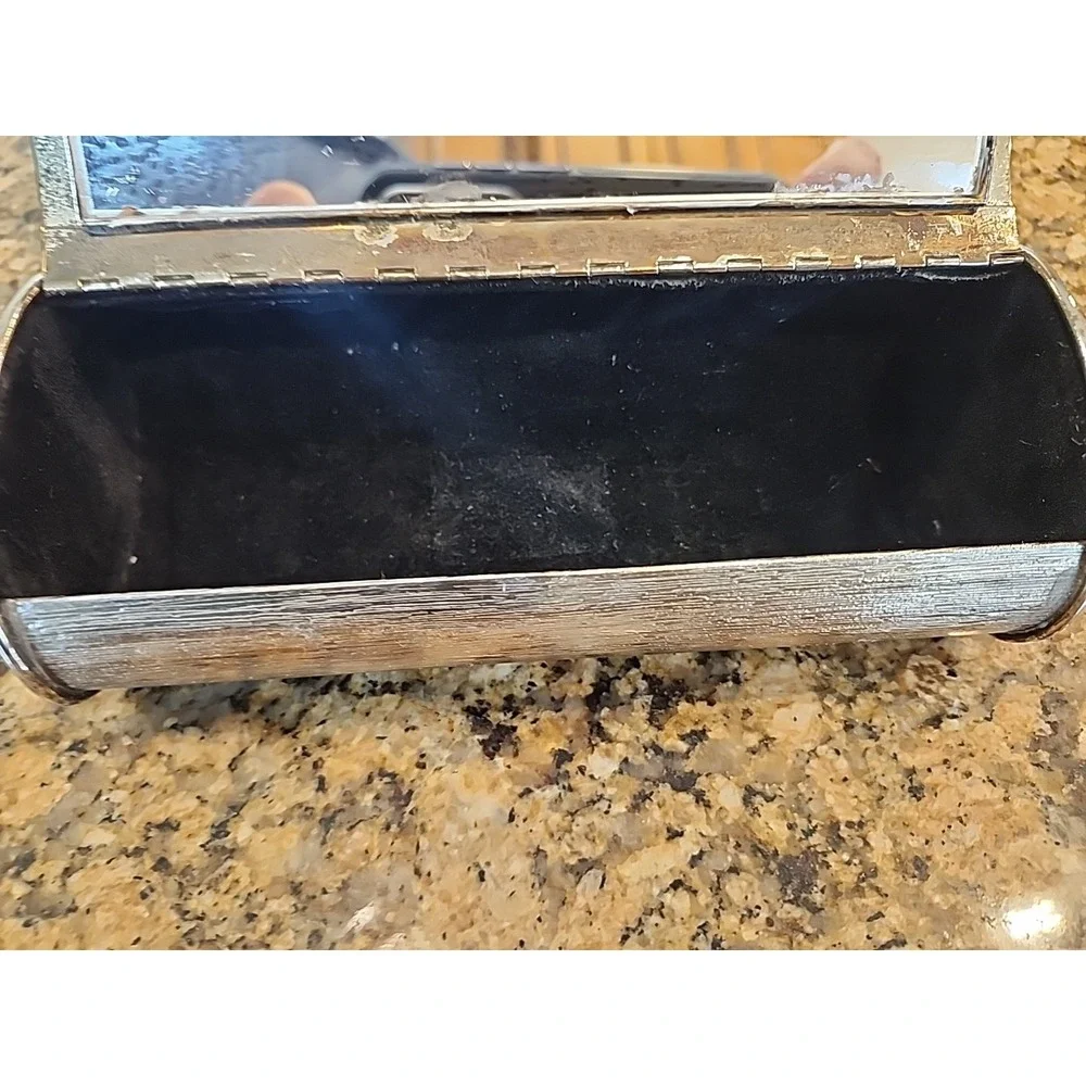 Vintage Hand-Held  Burrito Gold‎ Tone Rhinestones Clutch